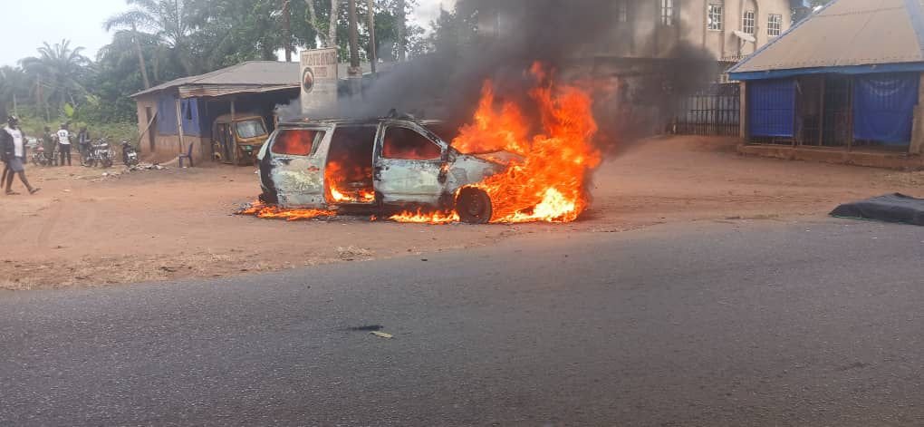 BURNT POLICE VEHICLE