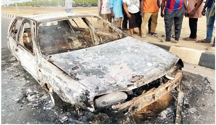 ONE CHANCE CAR BURNT