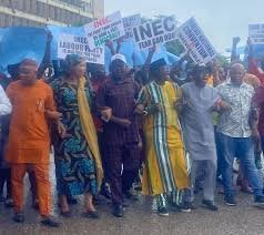 PROTESTERS AT INEC OFFICE