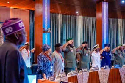 TINUBU MEETS SERVICE CHIEFS