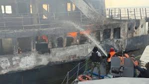 SHIP ON FIRE
